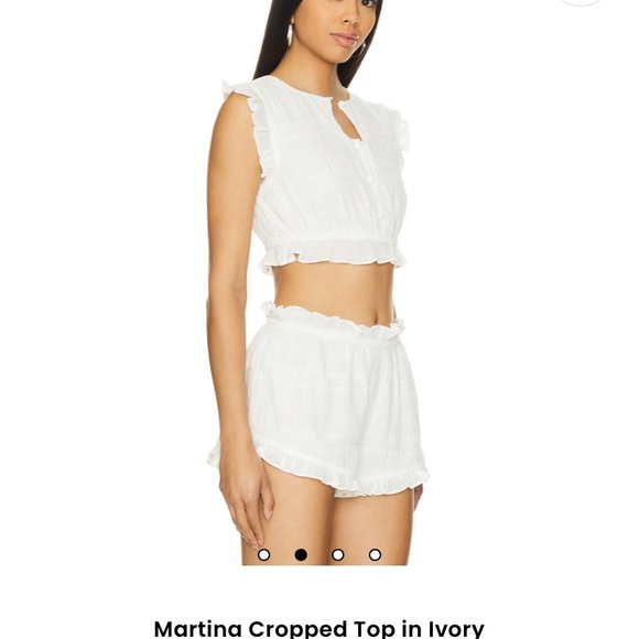 White Ruffle Trim Two-Piece Set - Picture 3 of 3